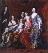 unknow artist David Clock Ehrenstrahl Grupportratt of Fellow XI with family oil